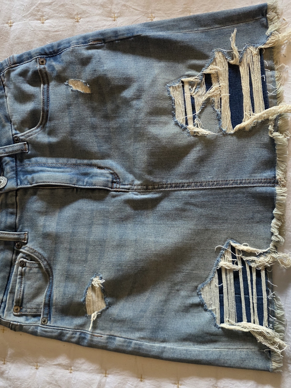 American Eagle Outfitters Light Blue Stretch Denim Skirt